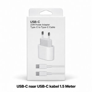 20W USB-C adapter met USB-C-naar-USB-C-kabel van 1,5 meter