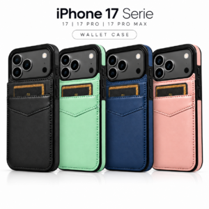 iPhone 17 Series Leer Wallet Case met Kaarthouder & Stand
