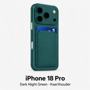 Siliconen iPhone 18 Pro hoesje met kaarthouder – Dark Night Green