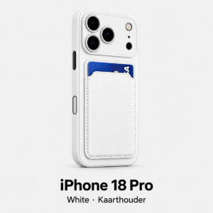 Siliconen iPhone 18 Pro hoesje met kaarthouder – White