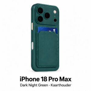 Siliconen iPhone 18 Pro Max hoesje met kaarthouder – Dark Night Green