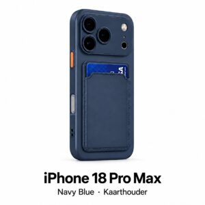 Siliconen iPhone 18 Pro Max hoesje met kaarthouder – Navy Blue