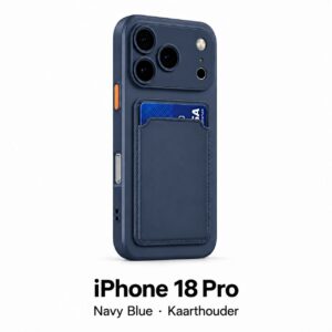 Siliconen iPhone 18 Pro hoesje met kaarthouder – Navy Blue