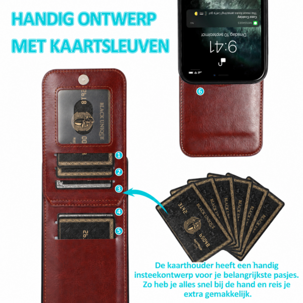 iPhone 17 Series Leer Wallet Case met Kaarthouder & Stand
