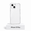 Transparant siliconen iPhone 15 Plus-hoesje met camerabescherming en extra anti-fall bescherming aan de zijkanten