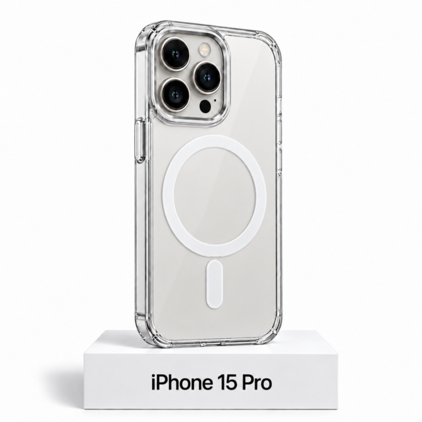 Transparant siliconen MagSafe Clear hoesje voor iPhone 15 Pro