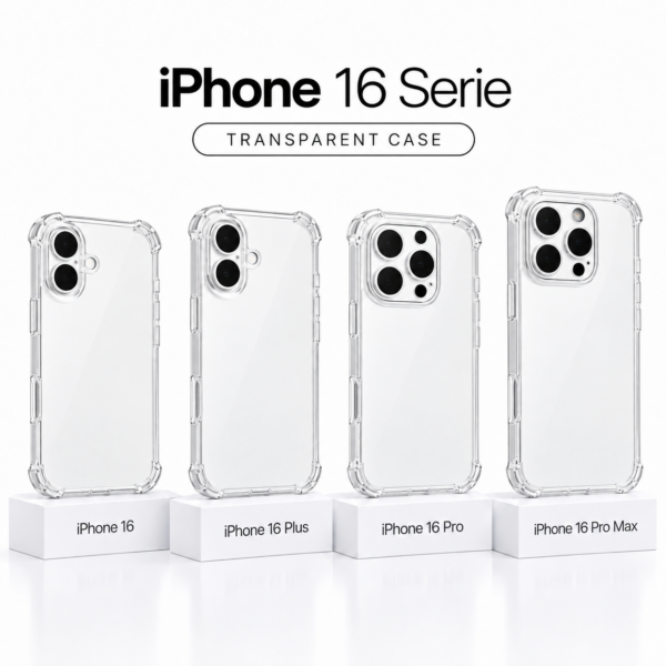 Transparante siliconen hoesjes met camerabescherming en extra hoekbescherming voor de iPhone 16 serie