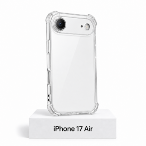 Transparant siliconen iPhone 17 Air-hoesje met camerabescherming en extra anti-fall bescherming aan de zijkanten