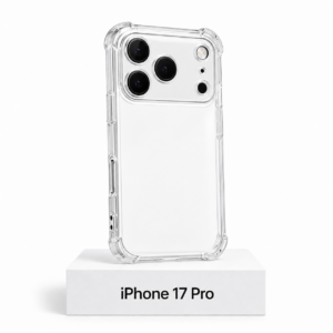 Transparant siliconen iPhone 17 Pro-hoesje met camerabescherming en extra anti-fall bescherming aan de zijkanten