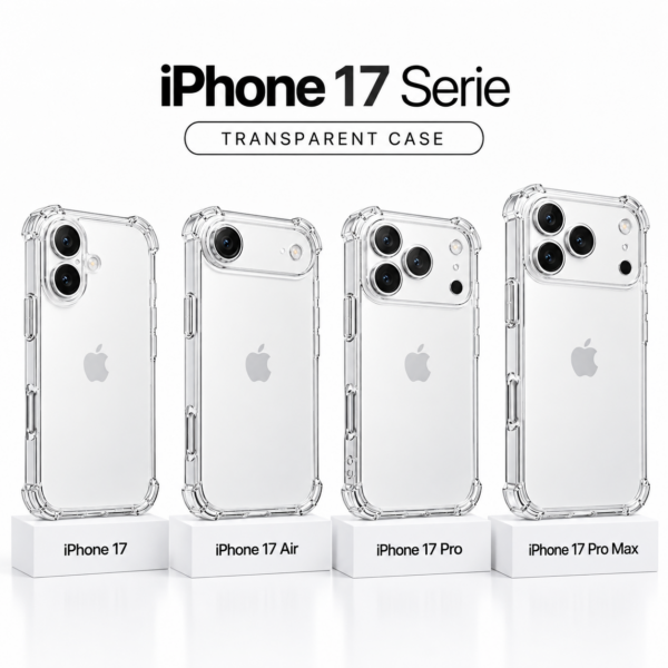 Transparante siliconen hoesjes met camerabescherming en extra hoekbescherming voor de iPhone 17 serie