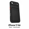 iPhone 17 Air hoesje met kaarthouder in Black, met modelnaam op witte achtergrond