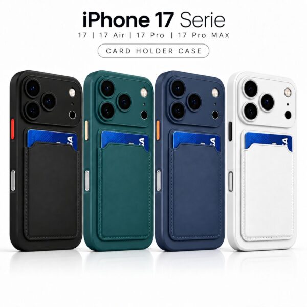 iPhone 17 Series siliconen telefoonhoesje met kaarthouder