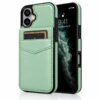 Mint iPhone 17 leren wallet case