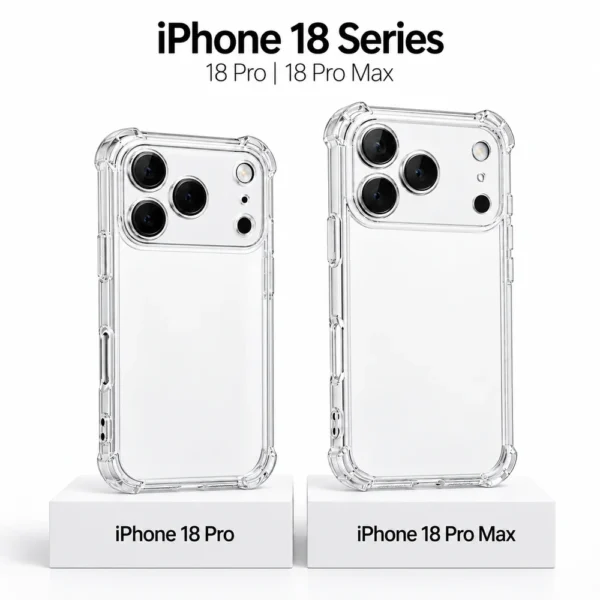Siliconen Transparent iPhone-hoesje met camerabescherming voor iPhone 18 Pro en 18 Pro Max