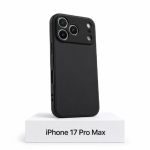 Siliconen iPhone 17 Pro Max hoesje met camerabescherming – Black