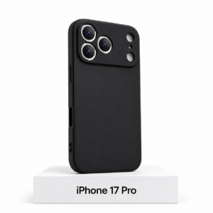 Siliconen iPhone 17 Pro hoesje met camerabescherming – Black