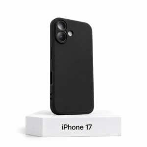 Siliconen iPhone 17 hoesje met camerabescherming – Black