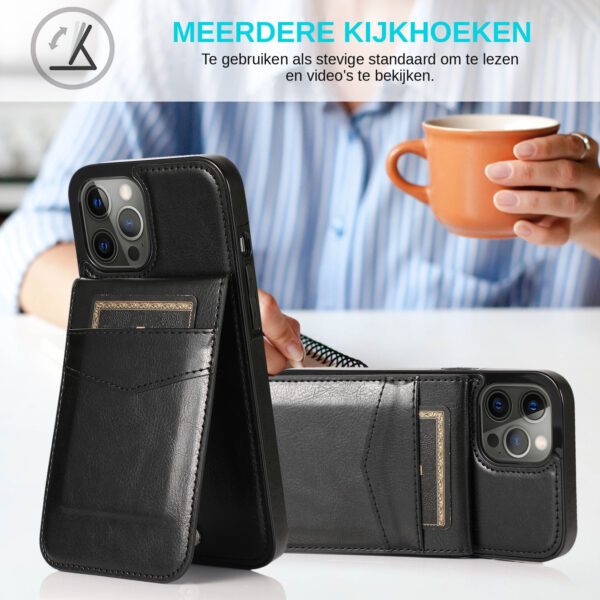 iPhone 17 Series Leer Wallet Case met Kaarthouder & Stand