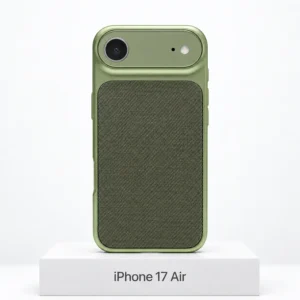 Premium Fabric iPhone 17 Air Grass Green Premium Fabric hoesje voor iPhone 17 Air in Grass Green met MagSafe en camerabescherming