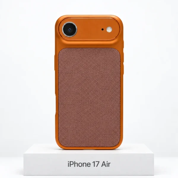 Premium Fabric hoesje voor iPhone 17 Air in Hermès Orange met MagSafe en camerabescherming