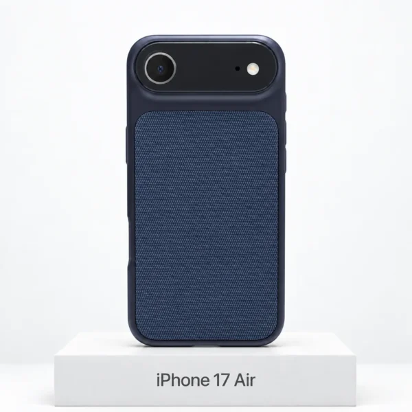 Premium Fabric hoesje voor iPhone 17 Air in Navy Blue met MagSafe en camerabescherming