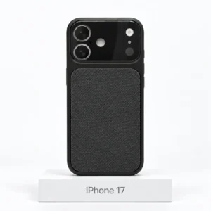 Premium Fabric hoesje voor iPhone 17 in Black met MagSafe en camerabescherming