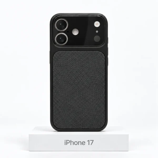 Premium Fabric hoesje voor iPhone 17 in Black met MagSafe en camerabescherming