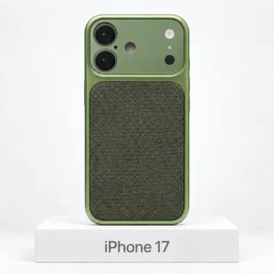 Premium Fabric hoesje voor iPhone 17 in Grass Green met MagSafe en camerabescherming