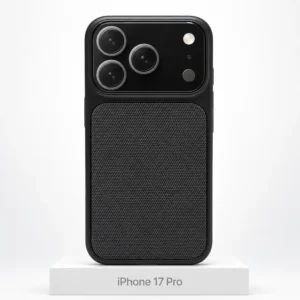 Premium Fabric hoesje voor iPhone 17 Pro in Black met MagSafe en camerabescherming