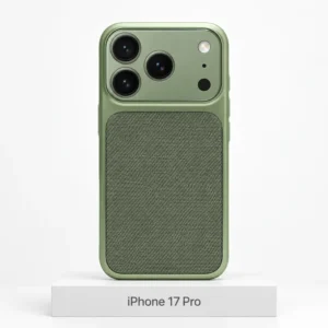 Premium Fabric hoesje voor iPhone 17 Pro in Grass Green met MagSafe en camerabescherming