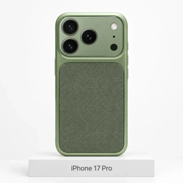 Premium Fabric hoesje voor iPhone 17 Pro in Grass Green met MagSafe en camerabescherming