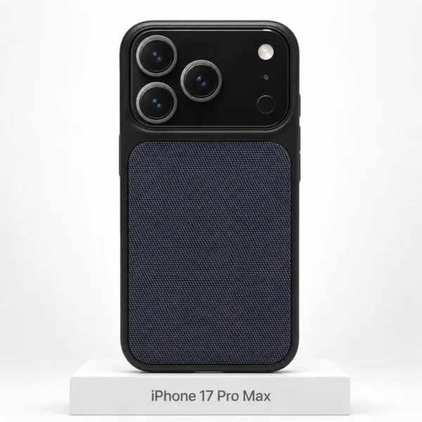 Premium Fabric hoesje voor iPhone 17 Pro Max in Black met MagSafe en camerabescherming