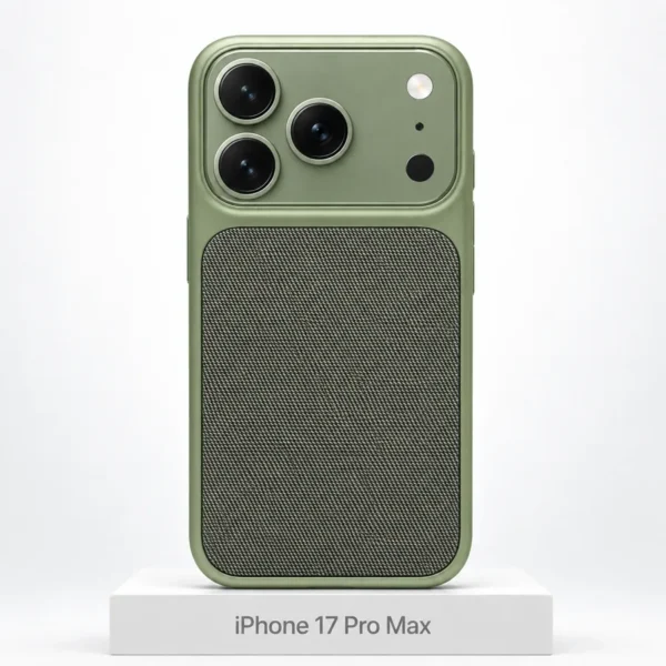 Premium Fabric hoesje voor iPhone 17 Pro Max in Grass Green met MagSafe en camerabescherming