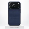 Premium Fabric hoesje voor iPhone 17 Pro Max in Navy Blue met MagSafe en camerabescherming