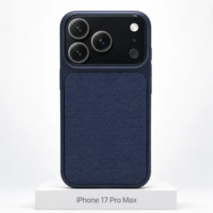 Premium Fabric hoesje voor iPhone 17 Pro Max in Navy Blue met MagSafe en camerabescherming