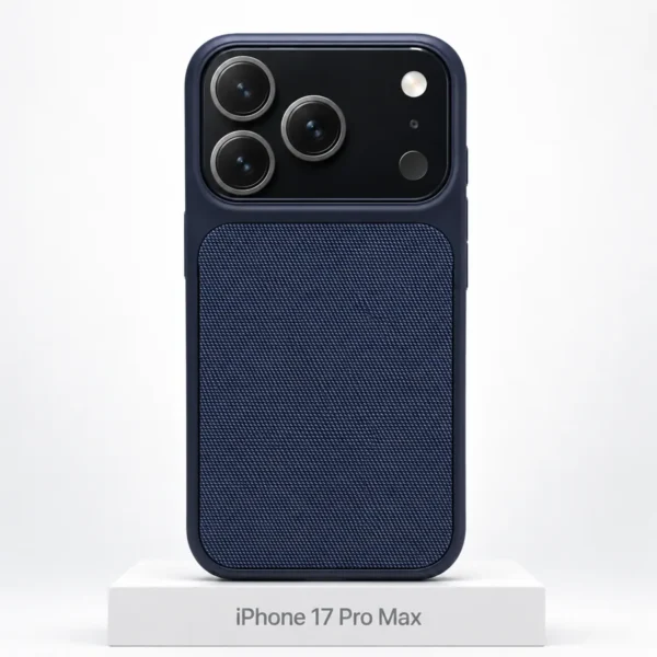 Premium Fabric hoesje voor iPhone 17 Pro Max in Navy Blue met MagSafe en camerabescherming