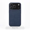 Premium Fabric hoesje voor iPhone 17 Pro in Navy Blue met MagSafe en camerabescherming