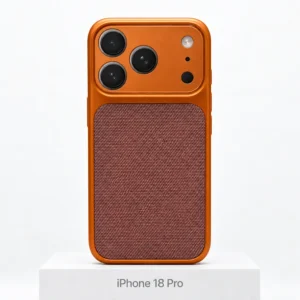 Premium Fabric iPhone 18 Pro Hermès Orange Premium Fabric-hoesje voor iPhone 18 Pro in Hermès Orange met MagSafe en cameralensbescherming