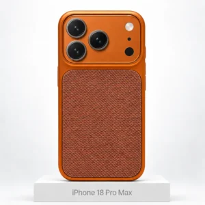 Premium Fabric iPhone 18 Pro Max Hermès Orange Premium Fabric-hoesje voor iPhone 18 Pro Max in Hermès Orange met MagSafe en cameralensbescherming