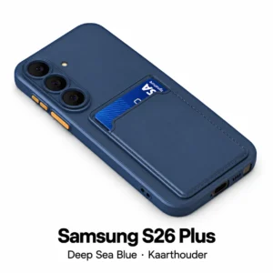 Siliconen Samsung S26 Plus hoesje met kaarthouder – Deep Sea Blue