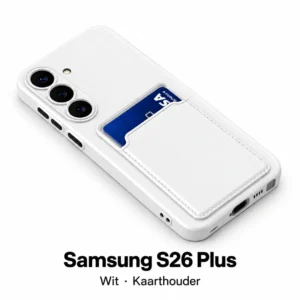 Siliconen Samsung S26 Plus hoesje met kaarthouder – Wit