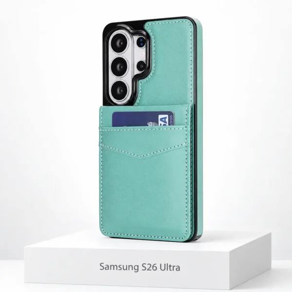 Samsung S26 Ultra wallet case met kaarthouder in Mint