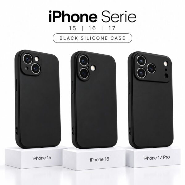 Siliconen iPhone-hoesjes met camera bescherming voor iPhone 15, 16 en 17