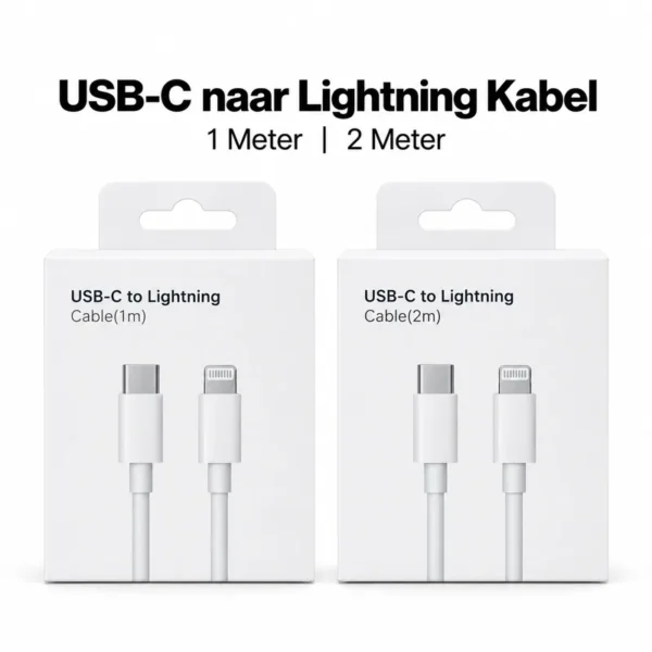 USB-C naar Lightning oplaadkabel, verkrijgbaar in 1 en 2 meter