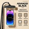 Zwart waterdicht universeel telefoonhoesje