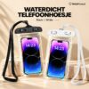 Waterdichte zwarte en witte telefoonhoesjes met zwart en wit draagkoord